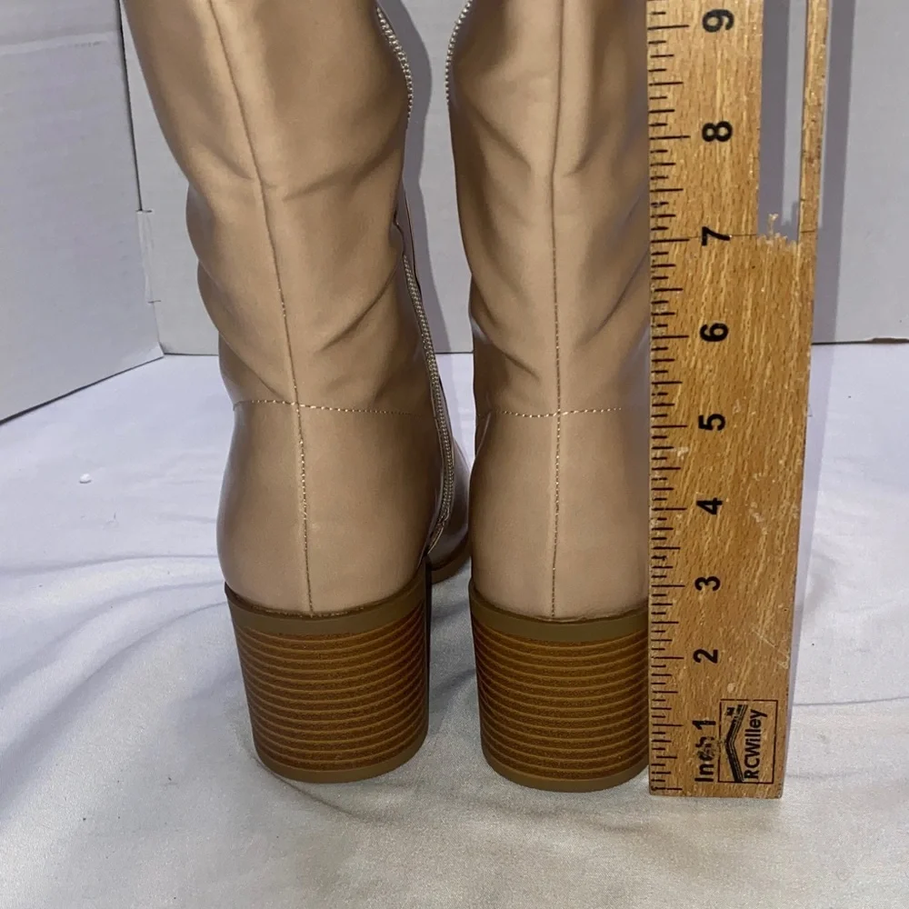 Journee‎ Collection Romilly Beige Over-the-Knee Block Heel Boots